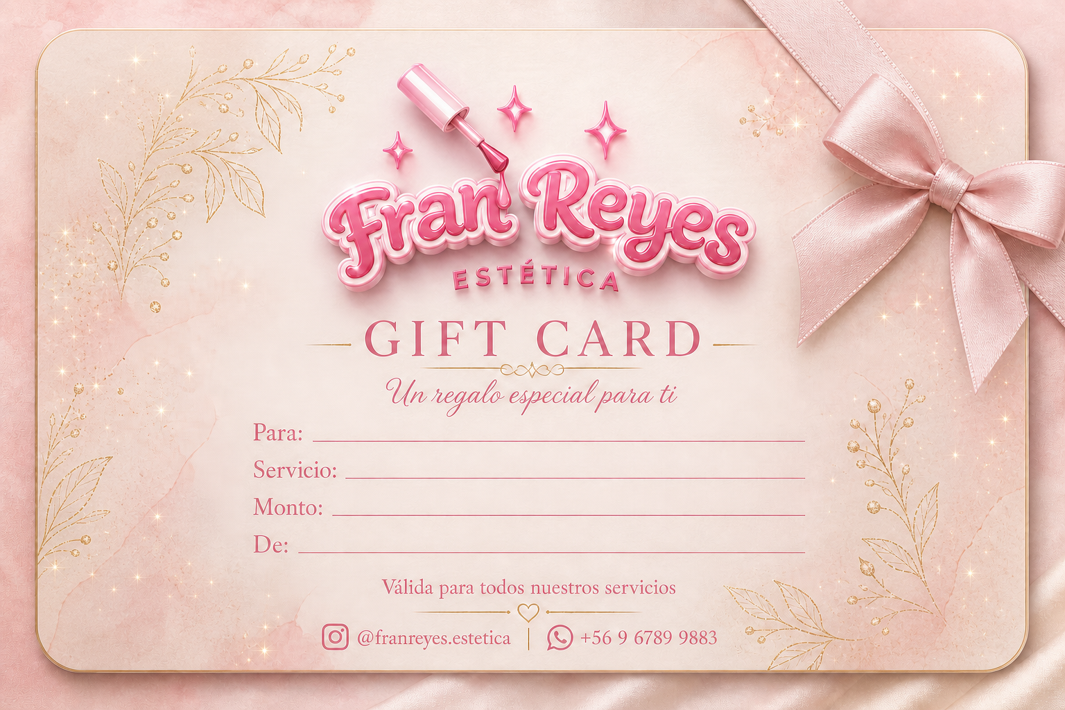 Gift Card personalizada de Fran Reyes Estética